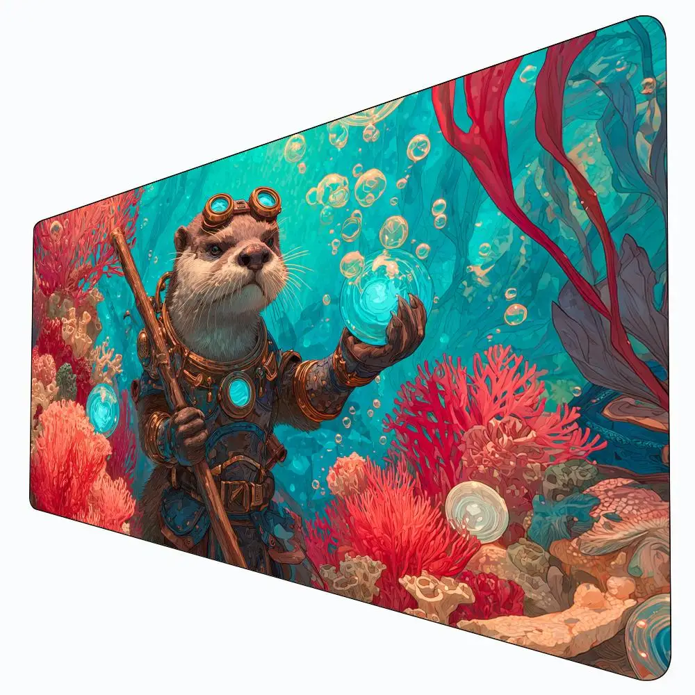 

Fantasy Otter Explorers MTG Playmat Magic Card Battle Mat Non-Slip Durable 35X60CM Commander playmat Board Game Mat for TCG