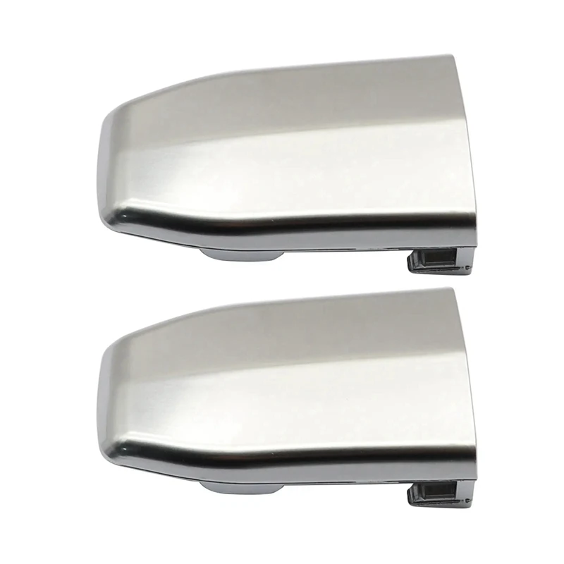 2X Front Door Handle Lock Cylinder Cover Silver For Cadillac Escalade 2015-2018 13596115