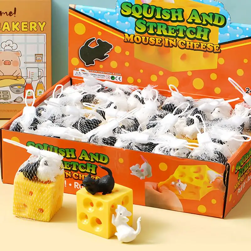 Mouse In Cheese Anti Sress Squeeze Fidget Toys Anxiety Autism Therapy Adult Kids Novelty Toys