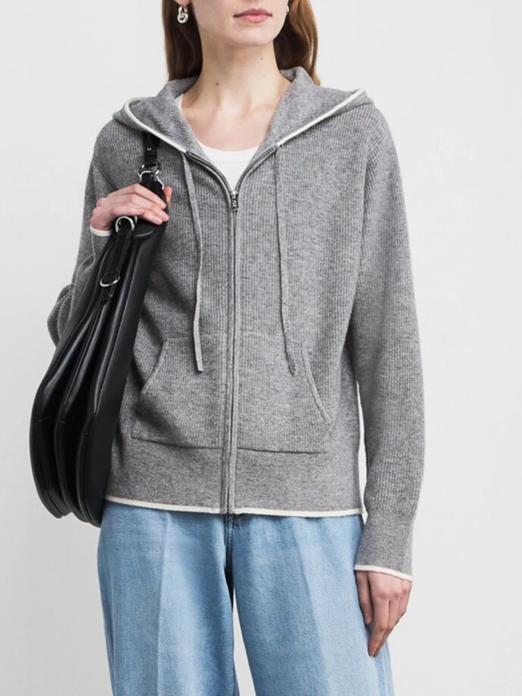 

Faionable Casual ort Zipper Dstring Hooded Open Cardigan Sweatirt Jaet SD2025 Autumn Winter New Arrival Versatile