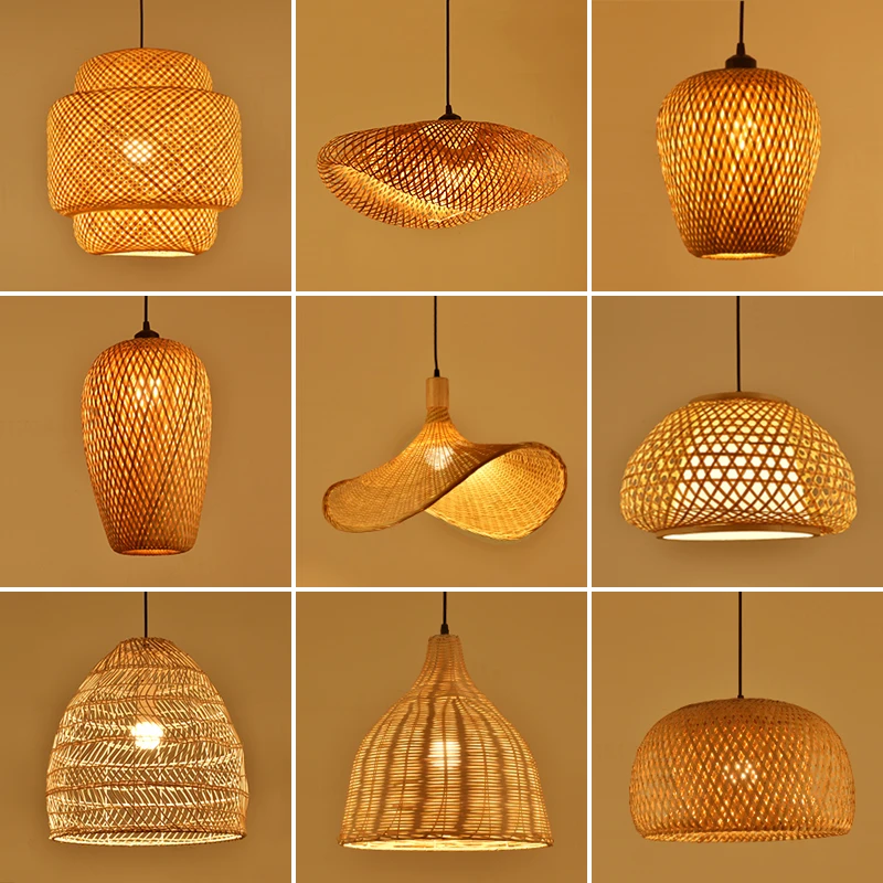 

Bamboo chandeliers retro pastoral Zen tea room lamps creative lanterns restaurant restaurant bamboo rattan art lampshade