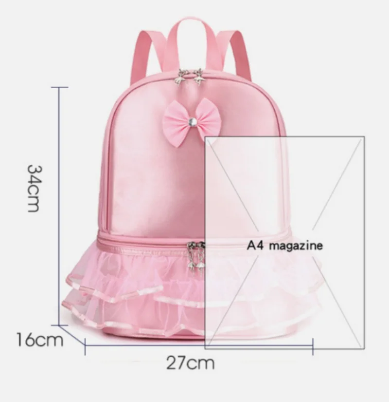 Mochila personalizada con vestido de baile para niños, falda de gasa personalizada, mochila de Ballet de encaje para niñas, mochila para estudiantes