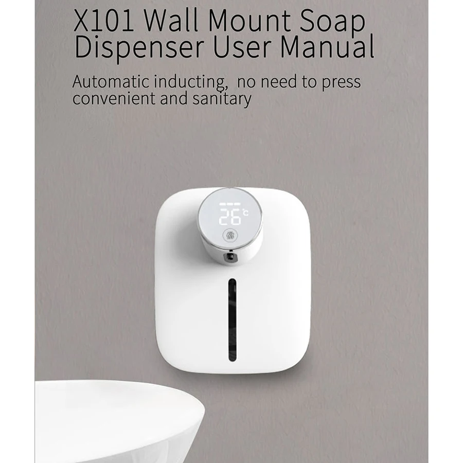 Auto Foam Soap Dispenser Rechargeable with Temperature Display Touchless Sensor Smart Hand Sanitizer Machine for Bathroom