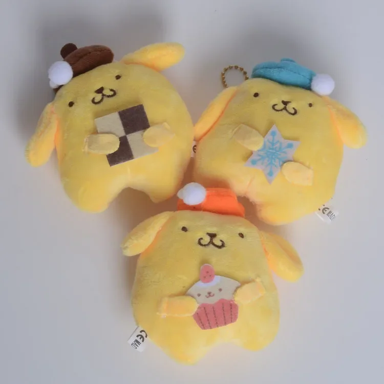 10cm Plush Keychain Pom Pom Purin Doll Chubby Pudding Dog Stuffed Toys Pendant Lovely Gifts For Kids