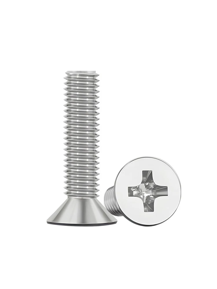 10 ~ 200 قطعة فيليبس غاطسة مسمار لولبي الرأس 304 الفولاذ المقاوم للصدأ شقة رئيس الصليب على شكل برغي صغير M2.5 M3 #3