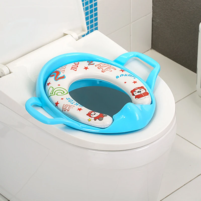 Children\'s toilet seat plus size cartoon soft baby toilet seat portable male and female baby toilet training toilet chair