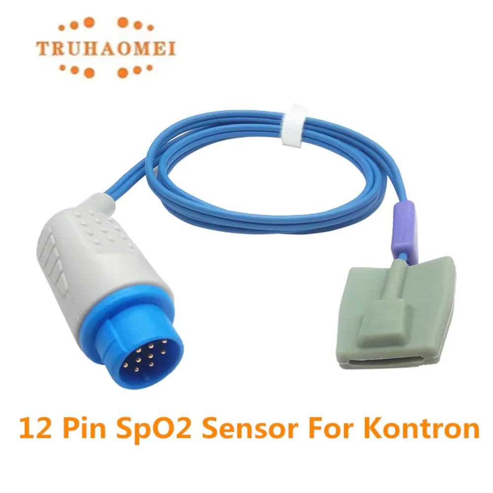 Многоразовый датчик SpO2 с 12 контактами, различные типы, для мониторов пациента Kontron 7138, 7840, 7845, датчик частоты сердечных сокращений и SpO2 для новорожденных, взрослых и детей