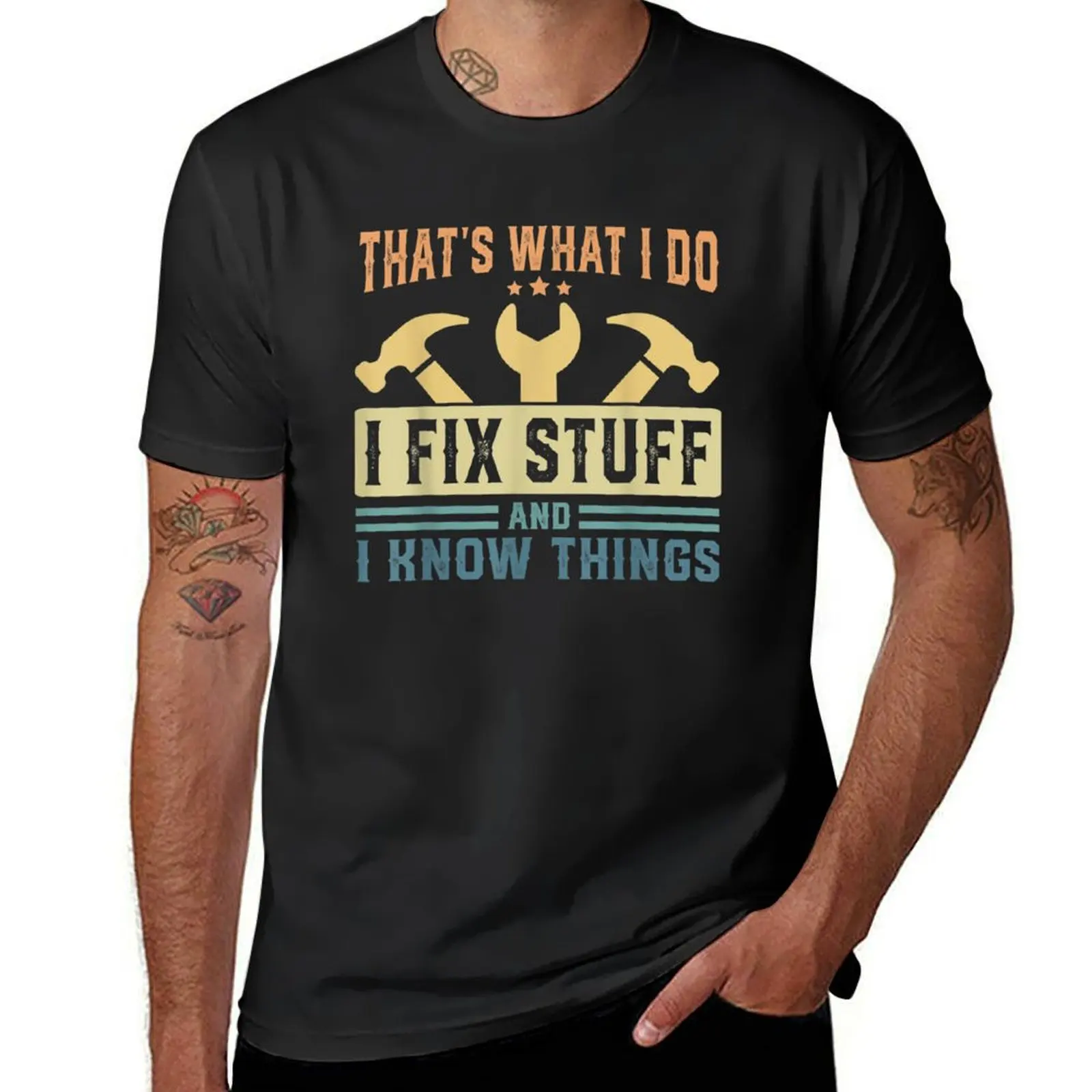 

I Fix Stuff And I Know Things Car Mechanic T-Shirt plain anime blacks summer clothes men t shirt