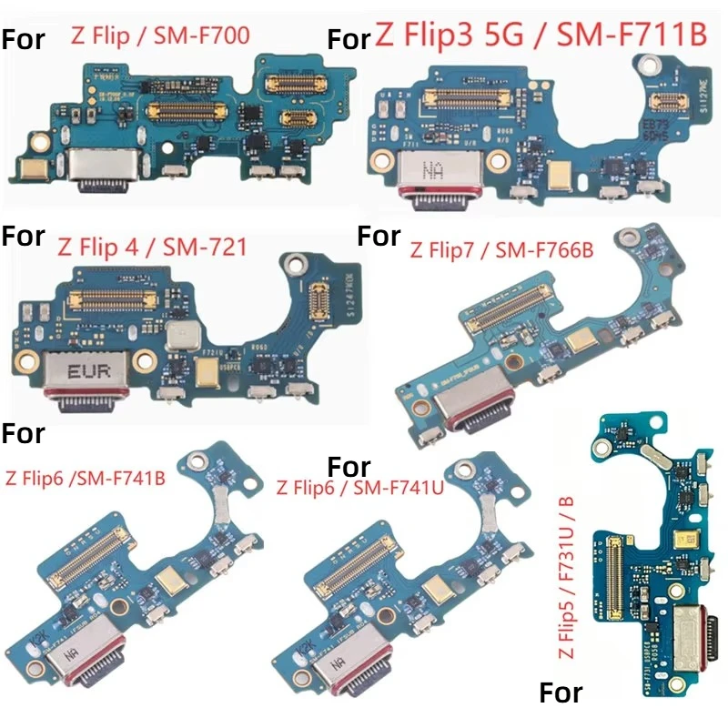 USB Charging Port Dock Charger Plug Connector Board Flex Cable With MIC For Samsung Galaxy Z Flip4 Flip 3 5 6 Flip6