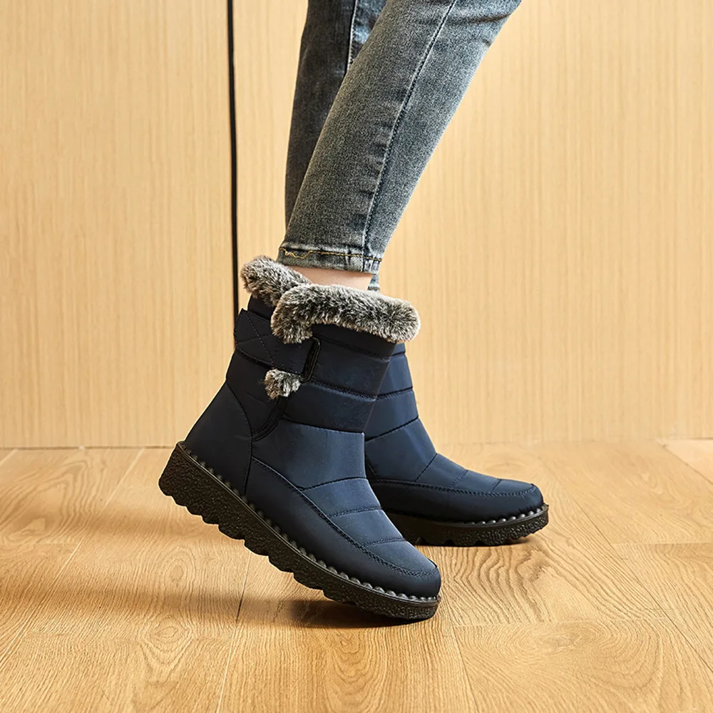 

New Original Hot Winter Shoes Snow Fur Collar Waterproof High-top Antiscivolo Women's Boots Platform Cotton Snow High Boots