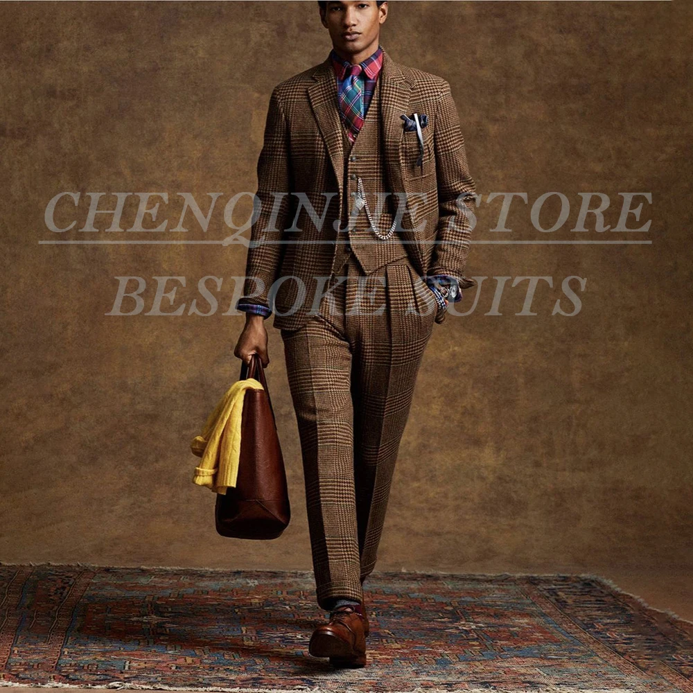 

Elegant Men's Suits 3 Piece Jacket Pants Vest Formal Single Breasted Notch Lapel Slim Fit 3 Piece Jacket Pants Vest Clothing