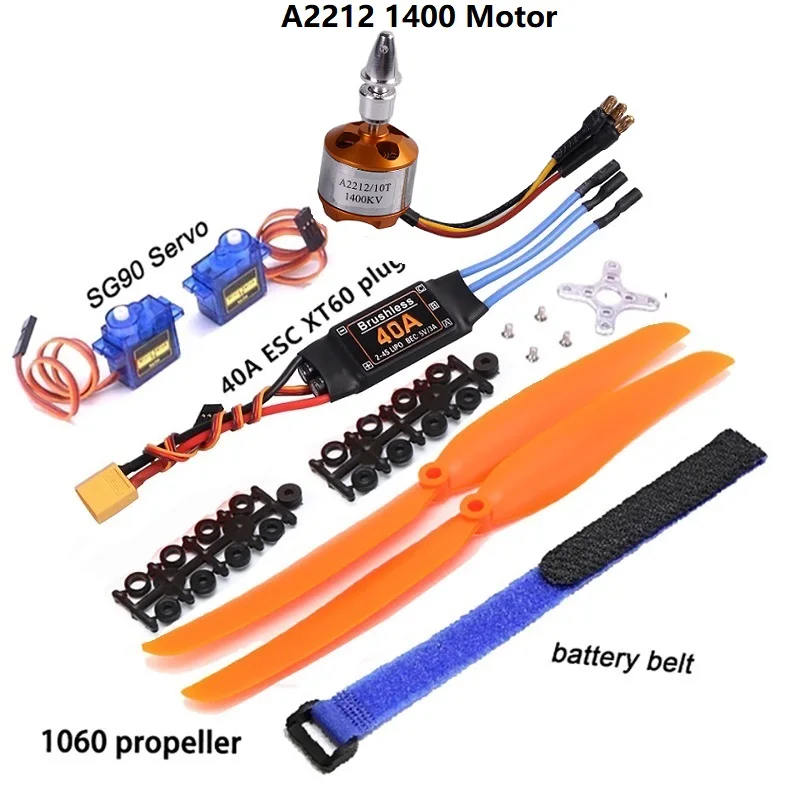 New Brushless Motor A2212 2212 1000KV/1400KV/2200KV 40A ESC 6035/8060/1060 Propeller SG90 9G Servo for RC Fixed Wing Helicopte