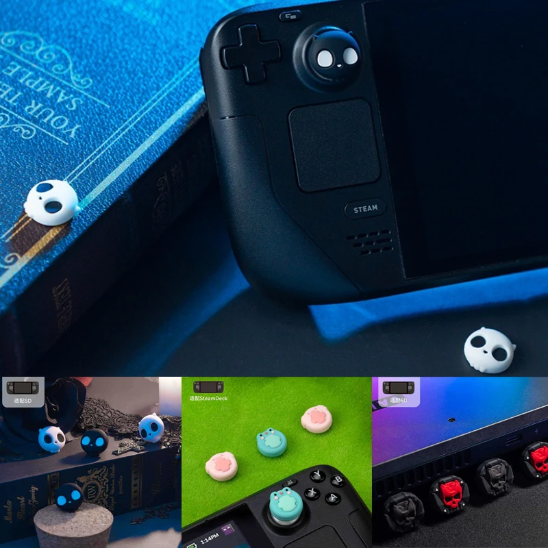 Skull Silicone Soft Thumb Stick Grip Cap Controller Joystick Cover For Valve steam deck Game Console Thumbstick Case Accessories