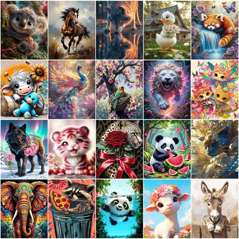 GATYZTORY Painting By Numbers Draw Handpainted Paint Brushes Pictures By Numbers Animal Canvas Wall Art pictures wall decoration