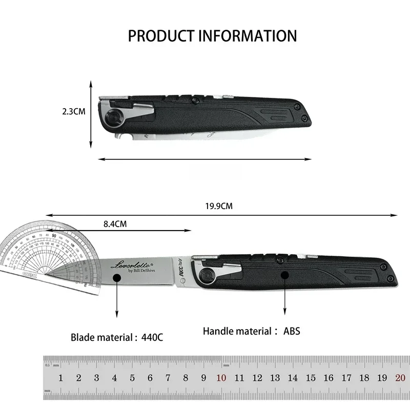 Coltsock II Pocket Knife 440C steel blade outdoor tactical military hunting knife Camping fishing portable fruit knife EDC tool