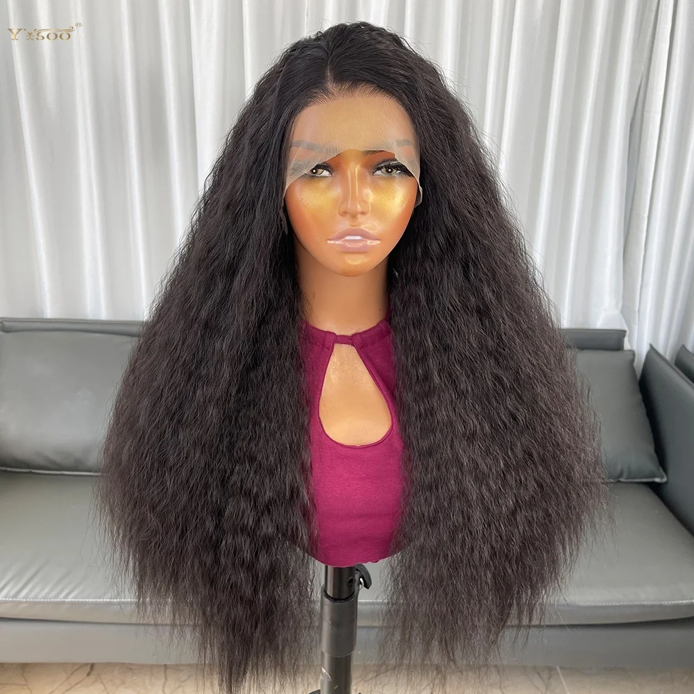 

Горячий продавать HighQuali 2 # 13x6 Высокое качество Кудрявые прямые бесклеевые термостойкие синтетические парики фронта шнурка для женщин ежедневного использования