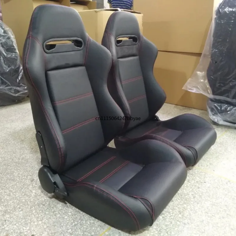 For Modified Racing Car Seat Suede Sport Chair Double Slide Rail Double Angle Adjustable For Auto Refitting