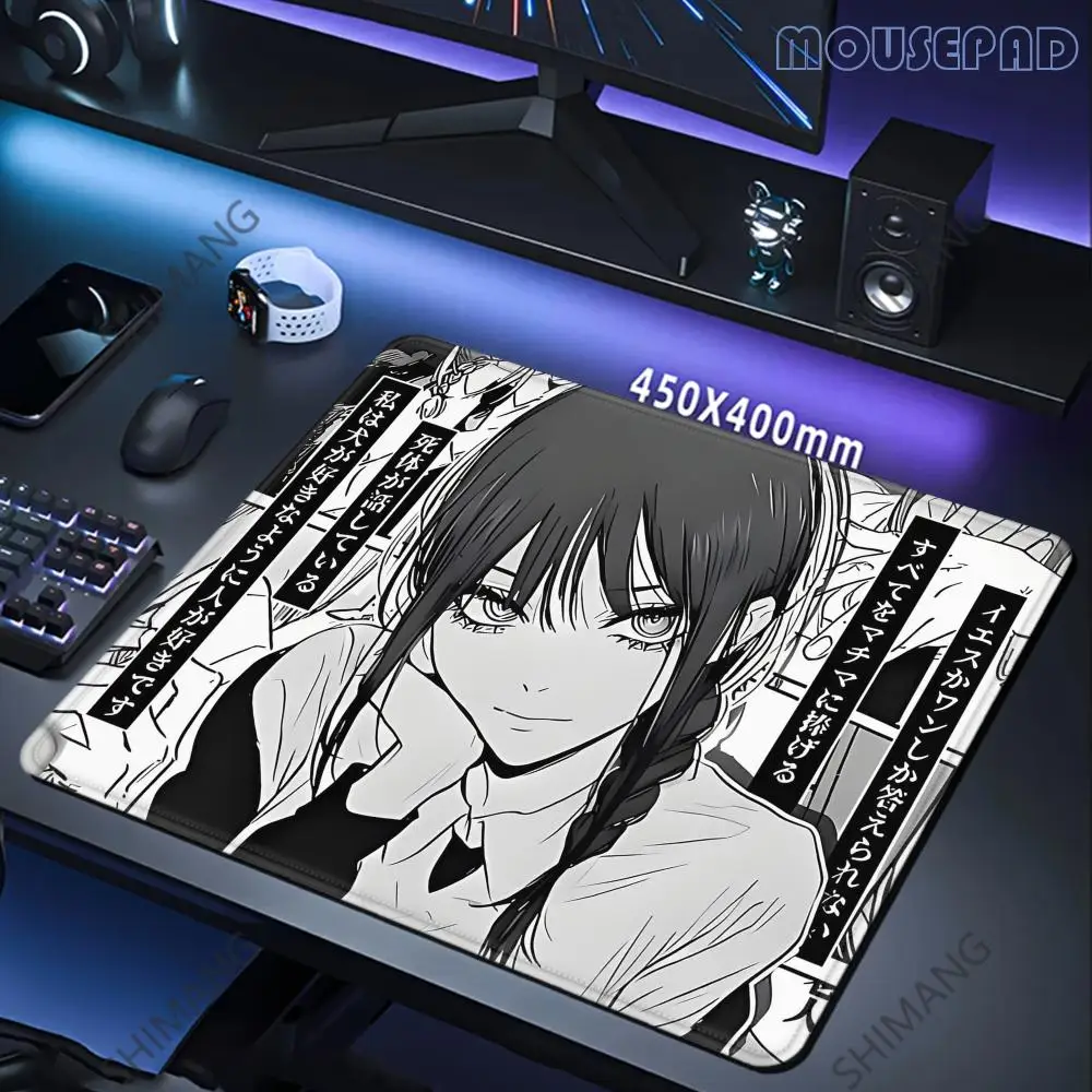 Makima Mousepad Small Office Computer Desk Mat Table Keyboard Chainsaw Man Mouse Pad Laptop Cushion Non-slip Deskpad Home Decor