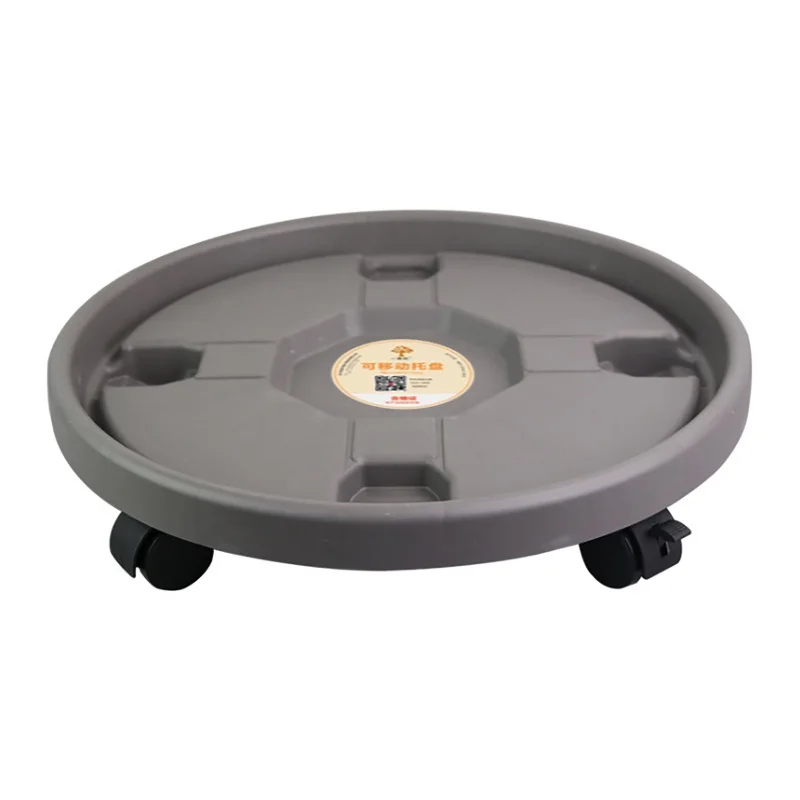 

Thickened mobile tray plastic vase with rollers Round chassis Pot plant water connection movable flower pot rack universal wheel