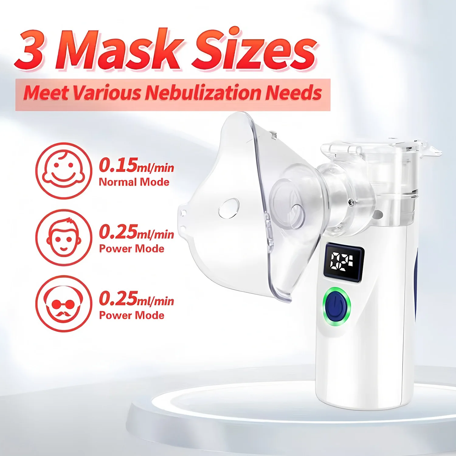 Nebulizador de malla silencioso portátil, 2 máscaras, inhalador para adultos y niños, inhalador para asma, atomizador, Nebulizador portátil, cuidado de la salud