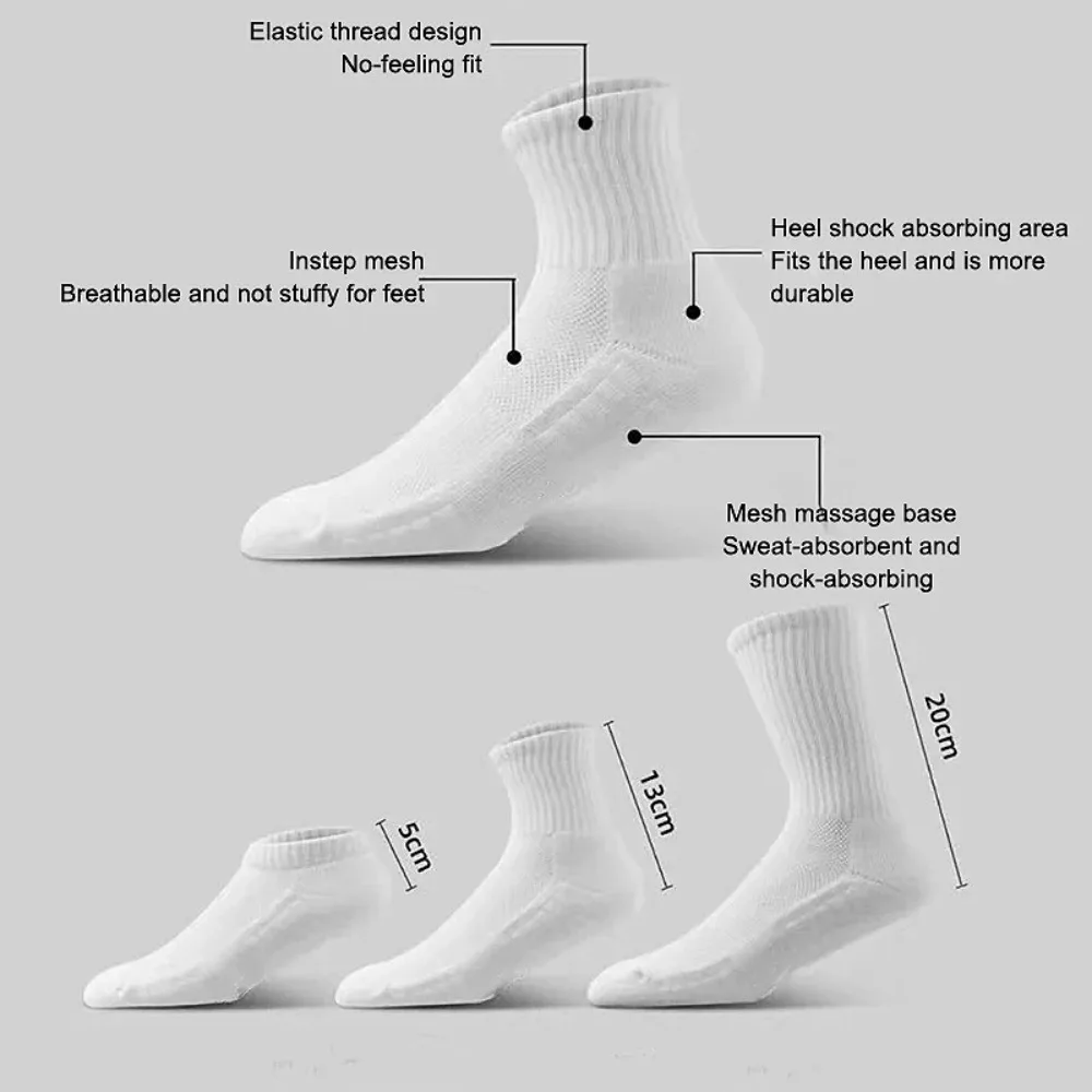 Men's Thick Bottom Sweat Absorbing and Breathable Sports Socks with Bottom Cushion for Running Professional Sports Men's Socks view 3