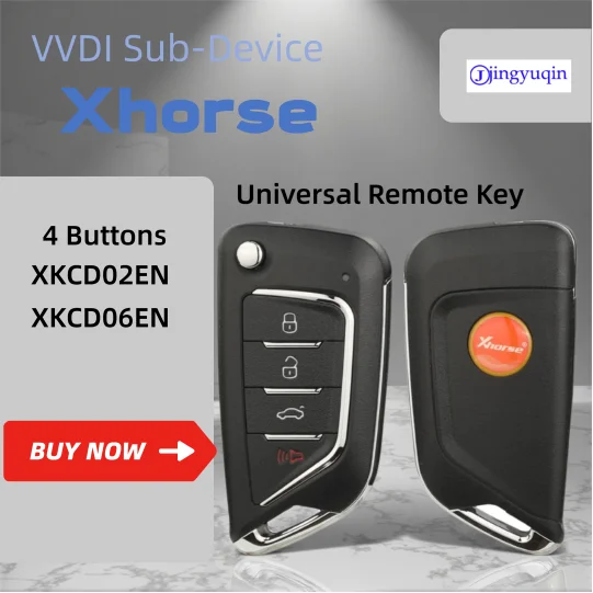 

jingyuqin Xhorse 4 кнопки XKCD02EN/XKCD06EN Универсальный дистанционный автомобильный ключ для дополнительного устройства VVDI (за границу), 1 полый штифт