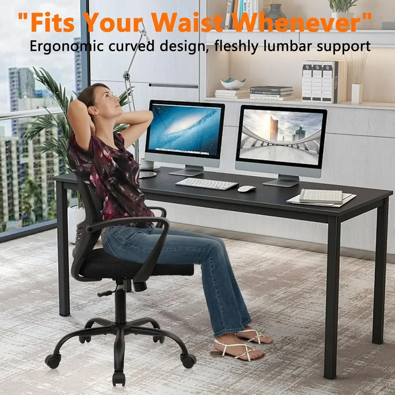 [Discounted Price, Hot Sale!]Office Chair Ergonomic Rolling Computer Desk Chair with Lumbar Support, Mesh Swivel Executive Chair