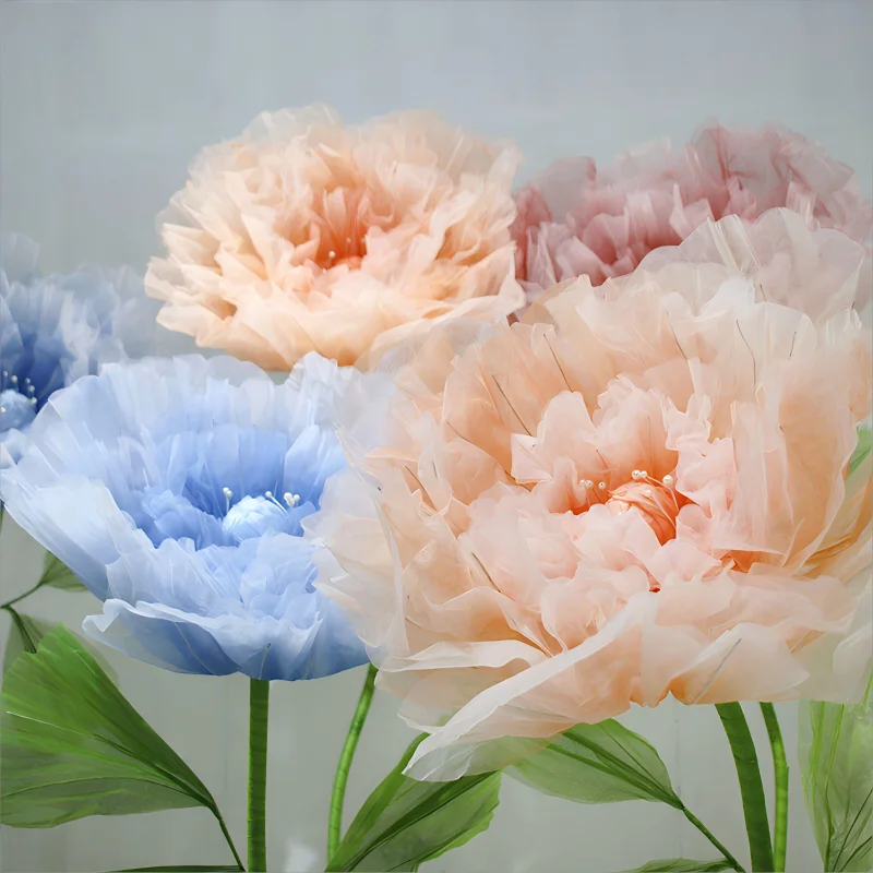 Silk Flower Automatic Opening Closing Mechanical Artificial Flowers Wedding Event Stage Window Layout Christmas Party Home Decor