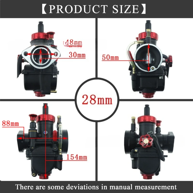 Carburetor motorcycle engine,PE17,19,22,24,26,28mm flange,carburetor nozzle set, motorcycle, off-road bike, Cub, scooter, 2T, 4T