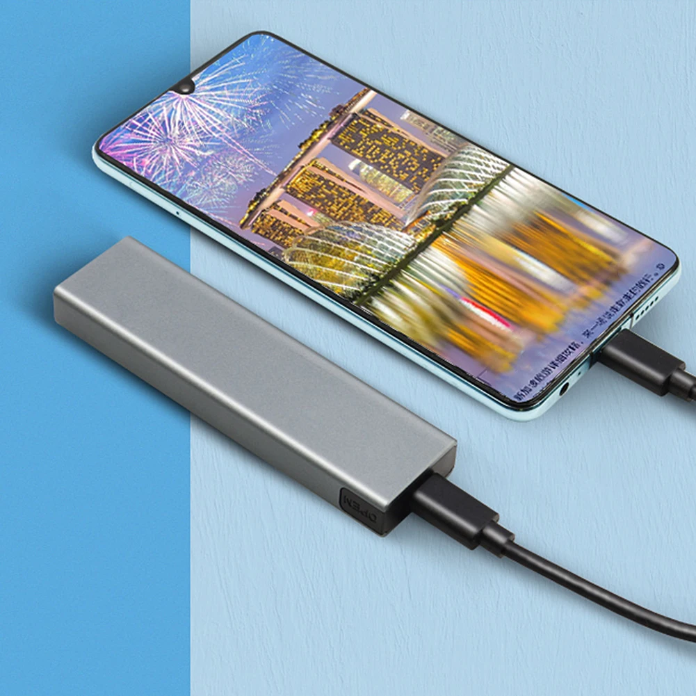 M.2 NVME SATA Dual Protocol Hard Drive Case 2TB Solid State Drive Adapter Enclosure Aluminium Alloy for 2230/2242/2260/2280 SSD