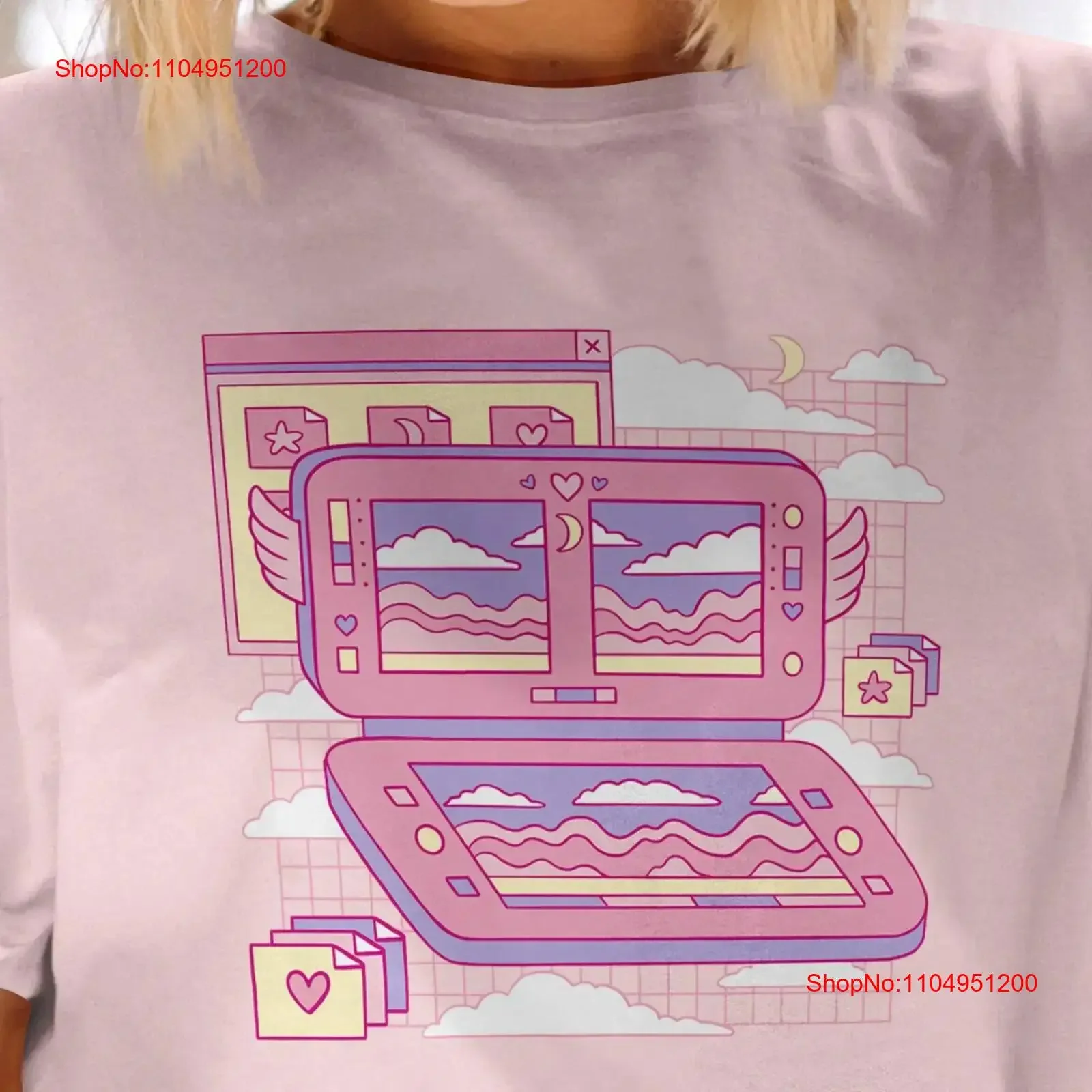 

Kawaii Aesthetic Browser T Shirt Yume Fairy Kei Pastel Grunge Gamer Sad Egirl Vaporwave Clothing Harajuku vintage Washed