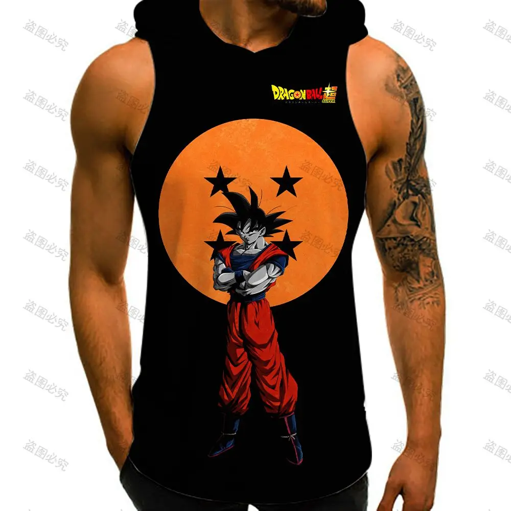 Men Tank Top Dragon Ball Z Mens Muscle Vest With Hood Y2k Clothes Sleeveless Gym Shirt New Trend High Street Bodybuilding 2026