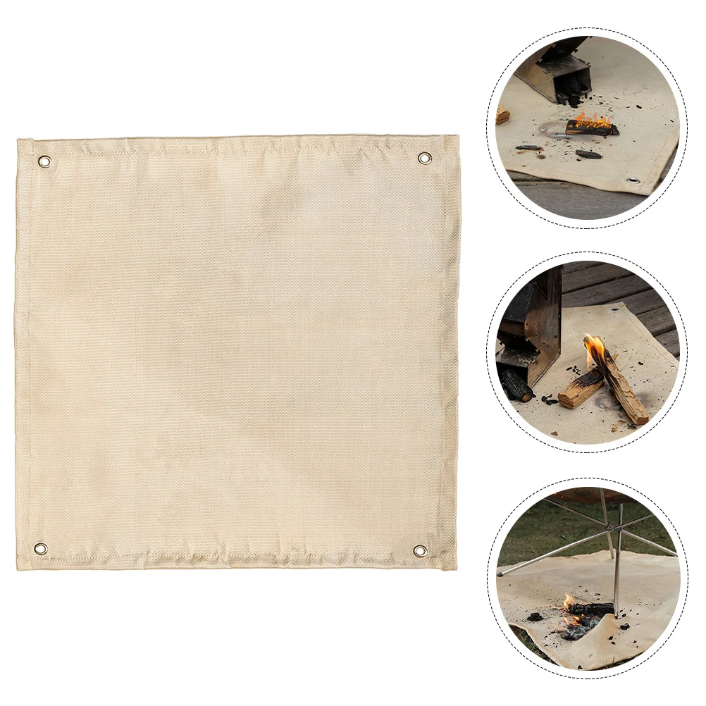 التخييم بطانية مقاومة للحريق وسادة معزولة للحرارة في الهواء الطلق نزهة الشواء الحريق المقاومة حصيرة واقية الألياف الزجاجية بطانية حريق