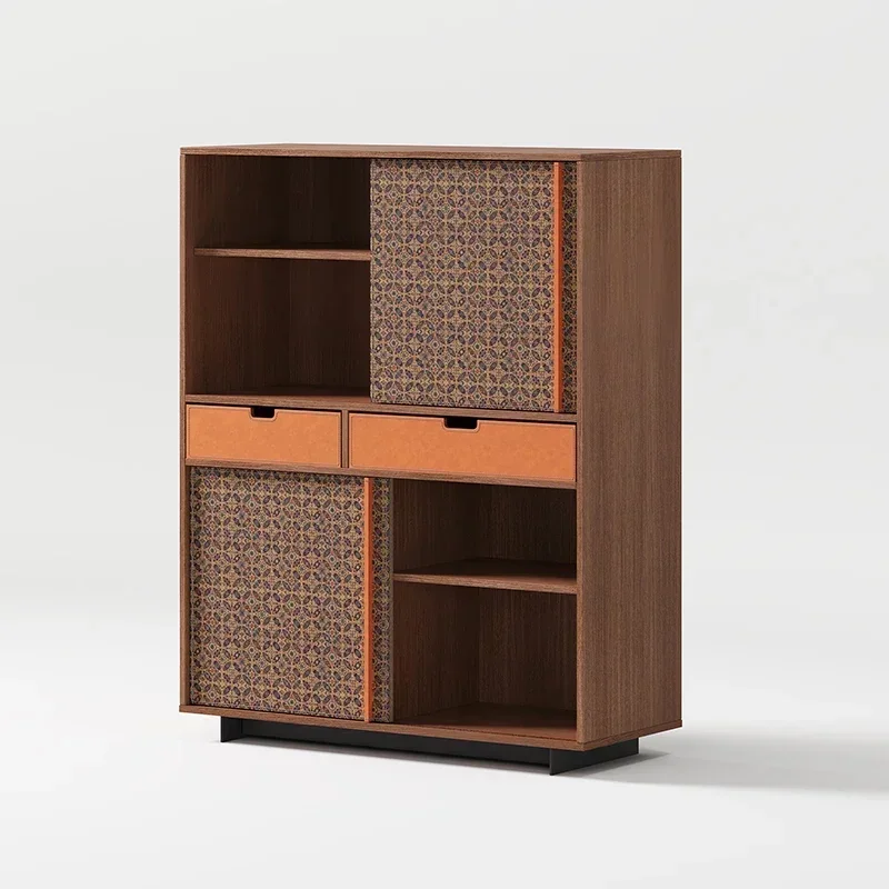 Nordic solid wood dining cabinet retro locker