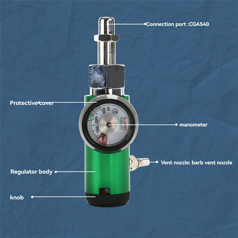 N11R Sauerstoff Regler Für Haushalt Sauerstoff Manometer Regulierung Durchflussmesser Barb Outlet Düse