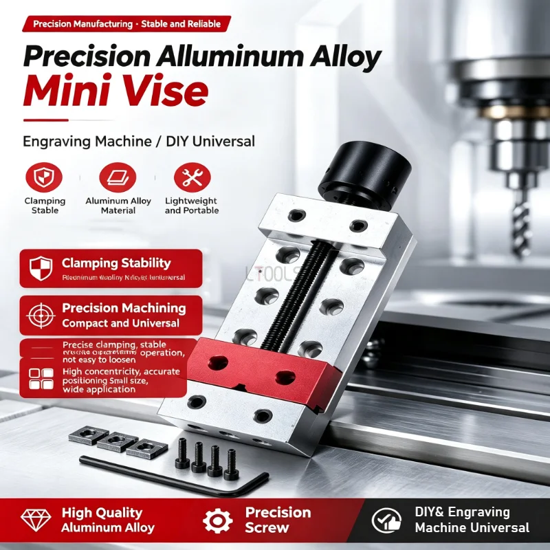 Table Flat Clamp Precision Mini Vise Engraving Machine CNC Drilling Machine  All Aluminum Operation Manual Table Clamp