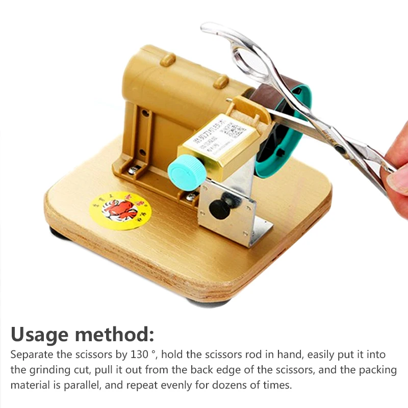 Fully Automatic Hairdresser Flat Shear Machine Grinding Machine Tailor Scissors Sharpener Tool With 6PCS Sand Ring