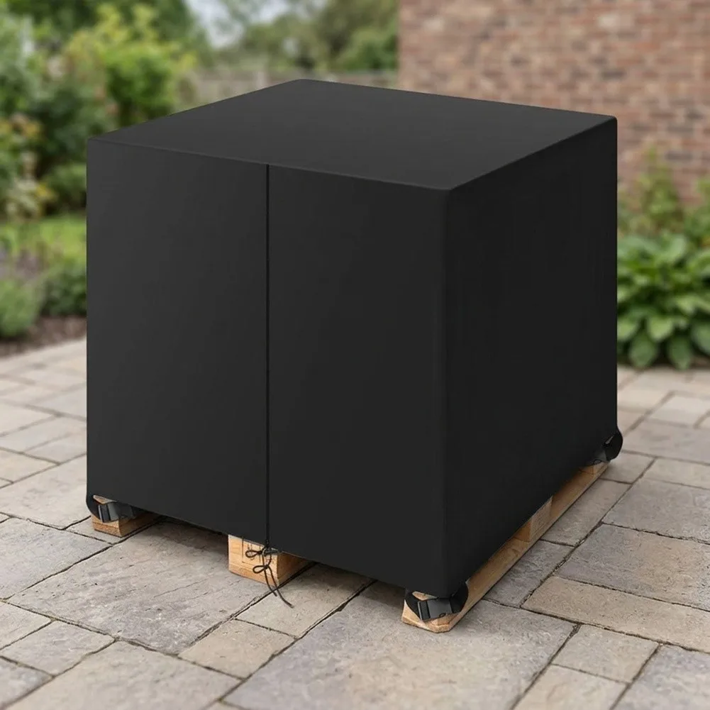 Zippered Pallet Cover Waterproof 210D Fabric Fits 48in x 60in x 48in Pallets with Adjustable Buckle Straps 122x153x122cm
