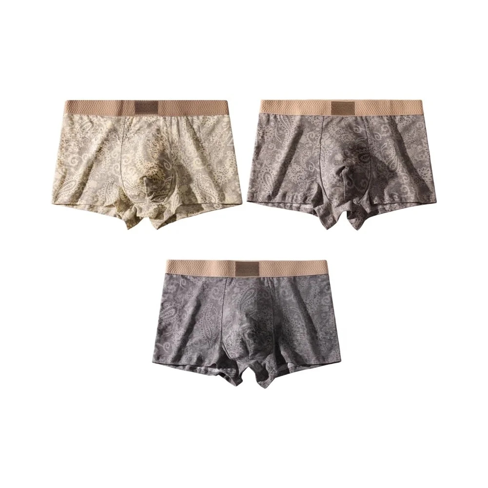 Men's Trunks Underwear with Breathable Polyester Spandex Composition Mid Waist for Fit Dour Cornered Detail for Daily Activities