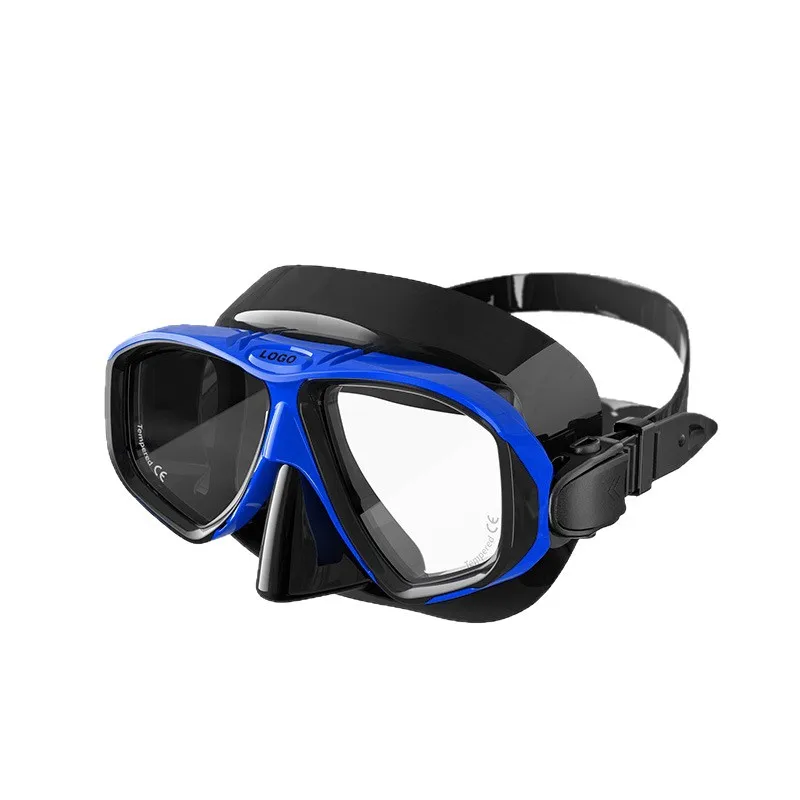 Anti-fog Silicone Gel Sports Diving Mask With Glass Face Mirror And Swimming Nose Protection For Adults