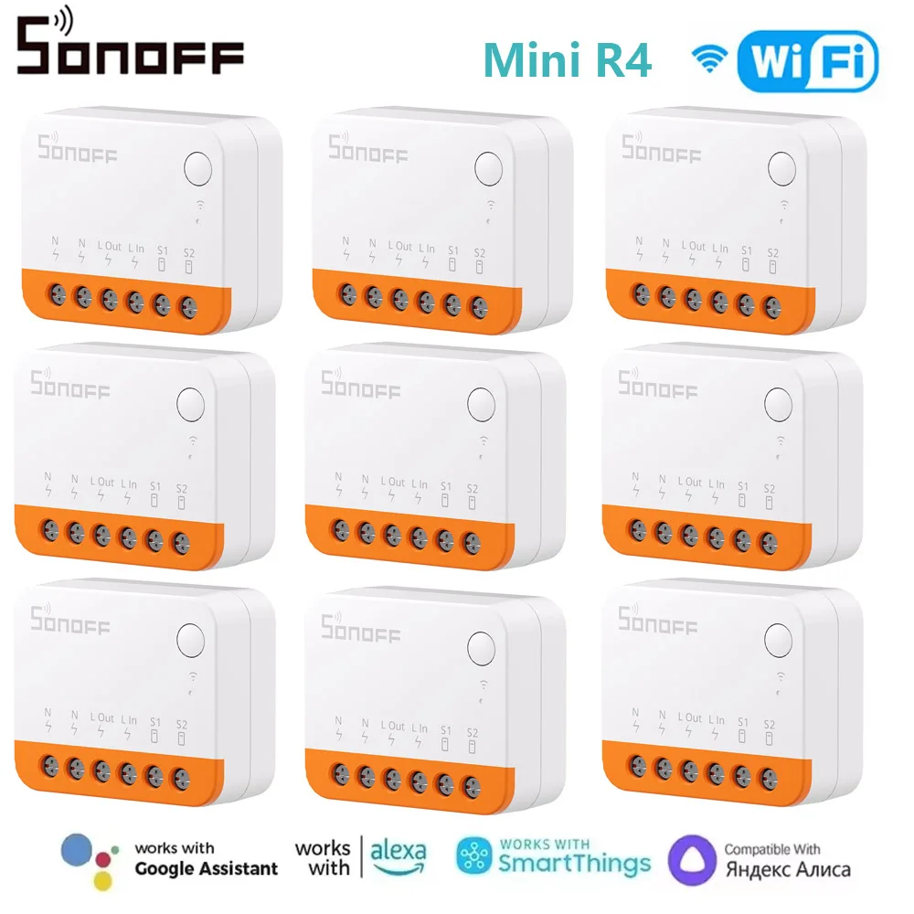 Модуль переключателя SONOFF Mini R4 Wi-Fi, умный переключатель, двустороннее управление, умный дом, работает с Alexa Google Home Yandex Alice smartthi