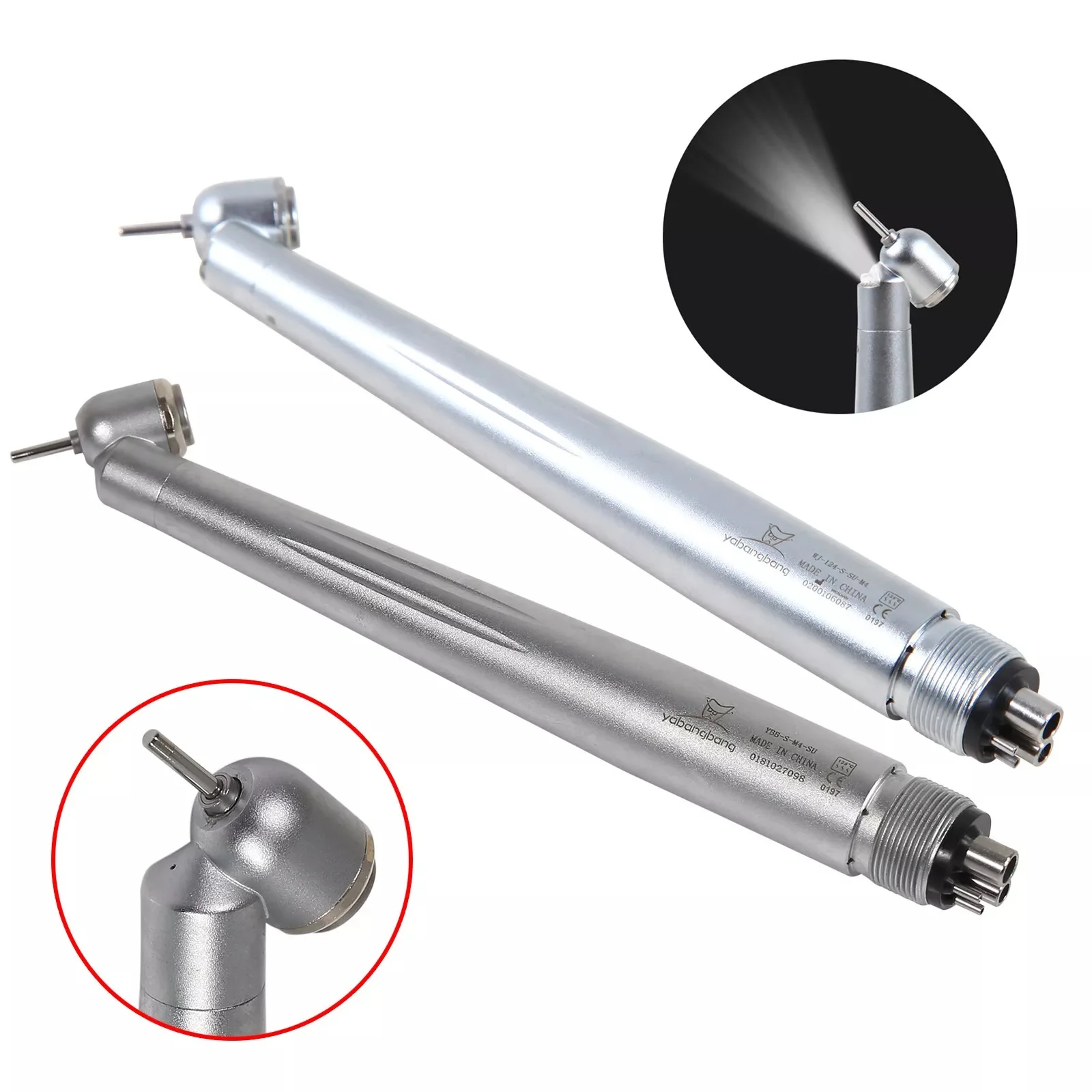 

Dental 45 degree LED E-generator/High Speed No-LED Push button Handpiece 4 Hole single water spray NSK Style/Cartridge Rotor