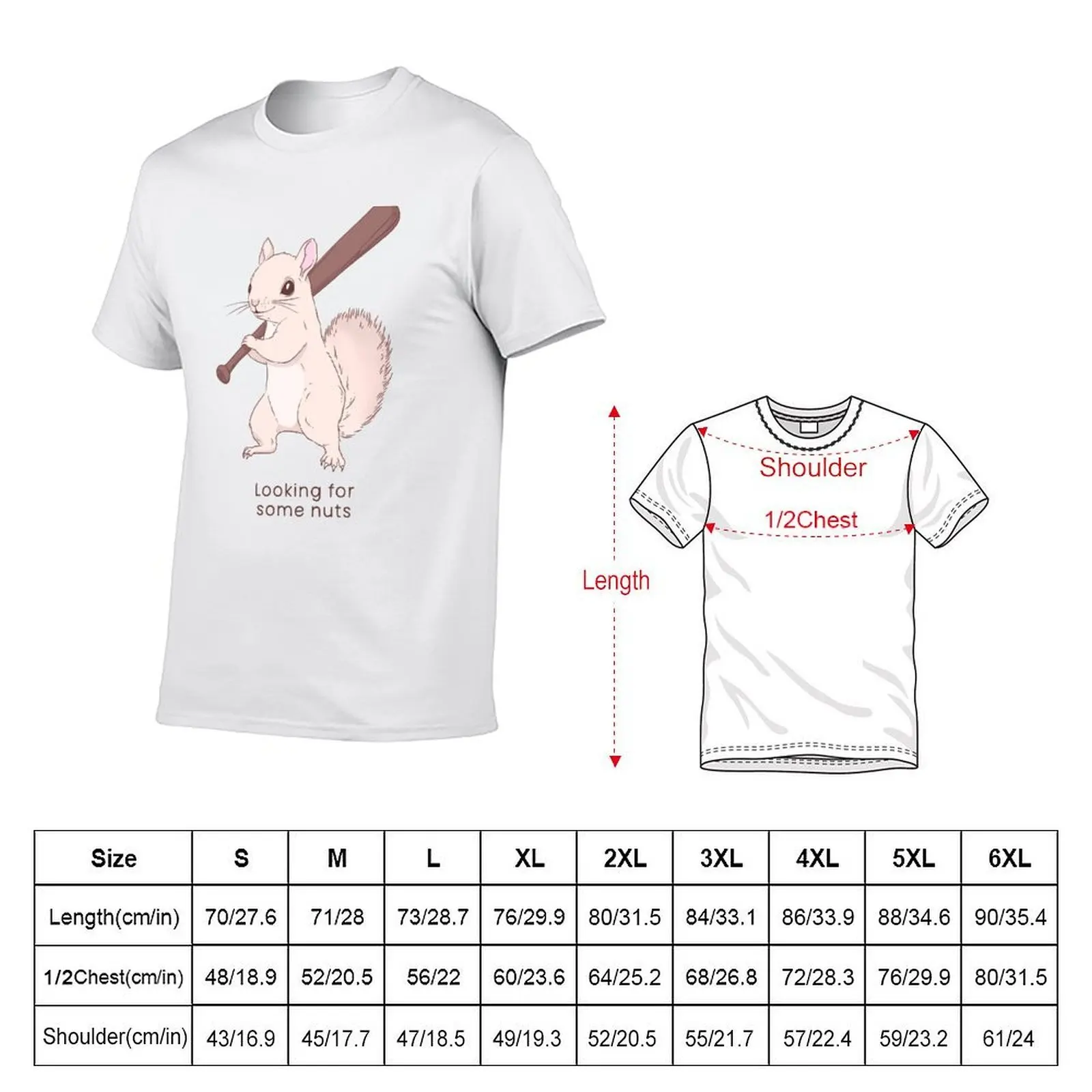 squirrel for some - bat looking with nuts T-Shirt Soft Durable Cotton T-Shirt
