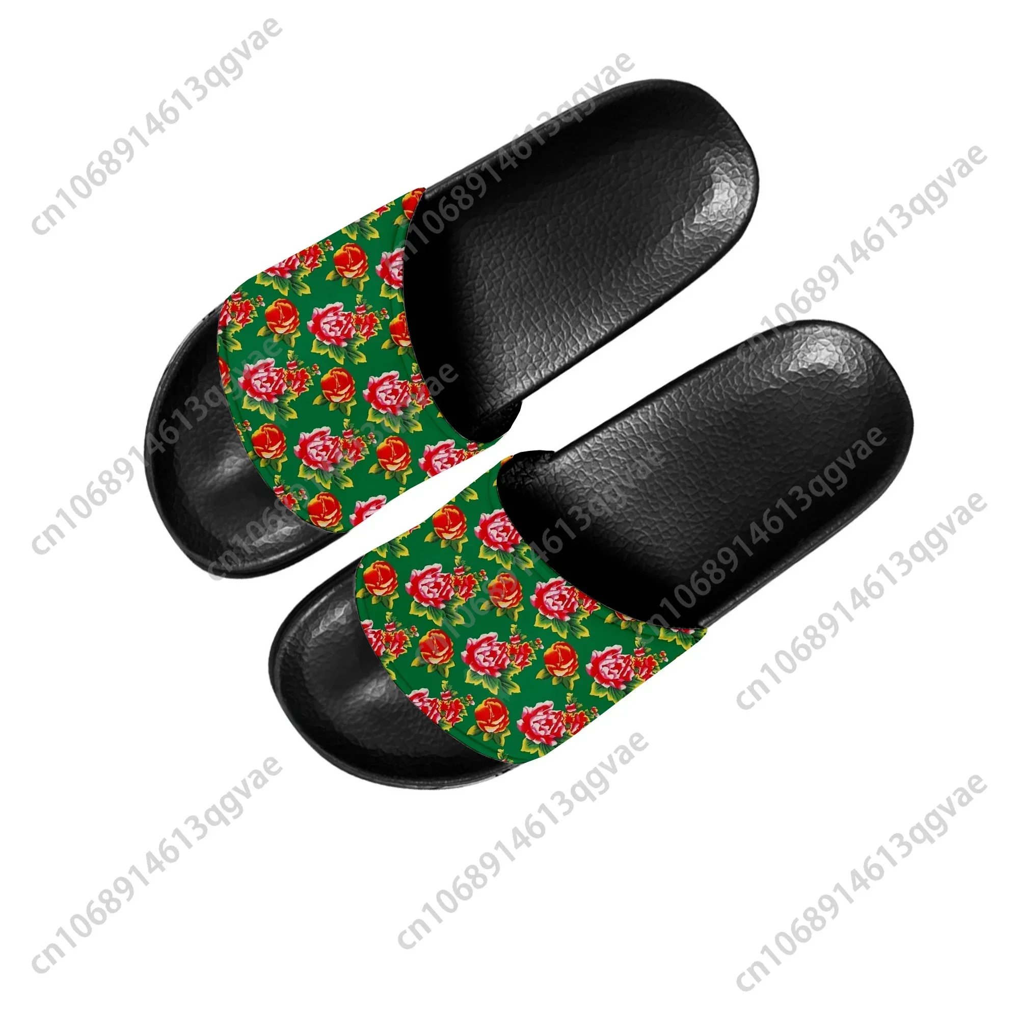 Northeast Big Flower Pattern Slippers Home Water Shoes Men Women Teenagers Children Beach Pool Sandals Custom Summer Slipper