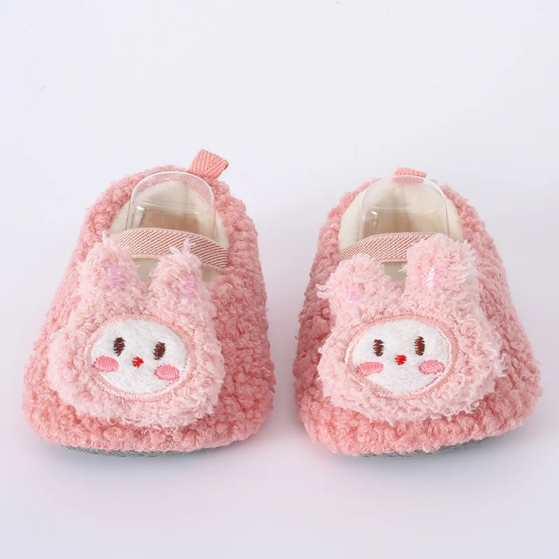 Winter Warm Lambwool Baby Shoes Thick Cotton Plush Elastic Newborn Boots Non-slip Soft Soled Infant Toddler First Walkers