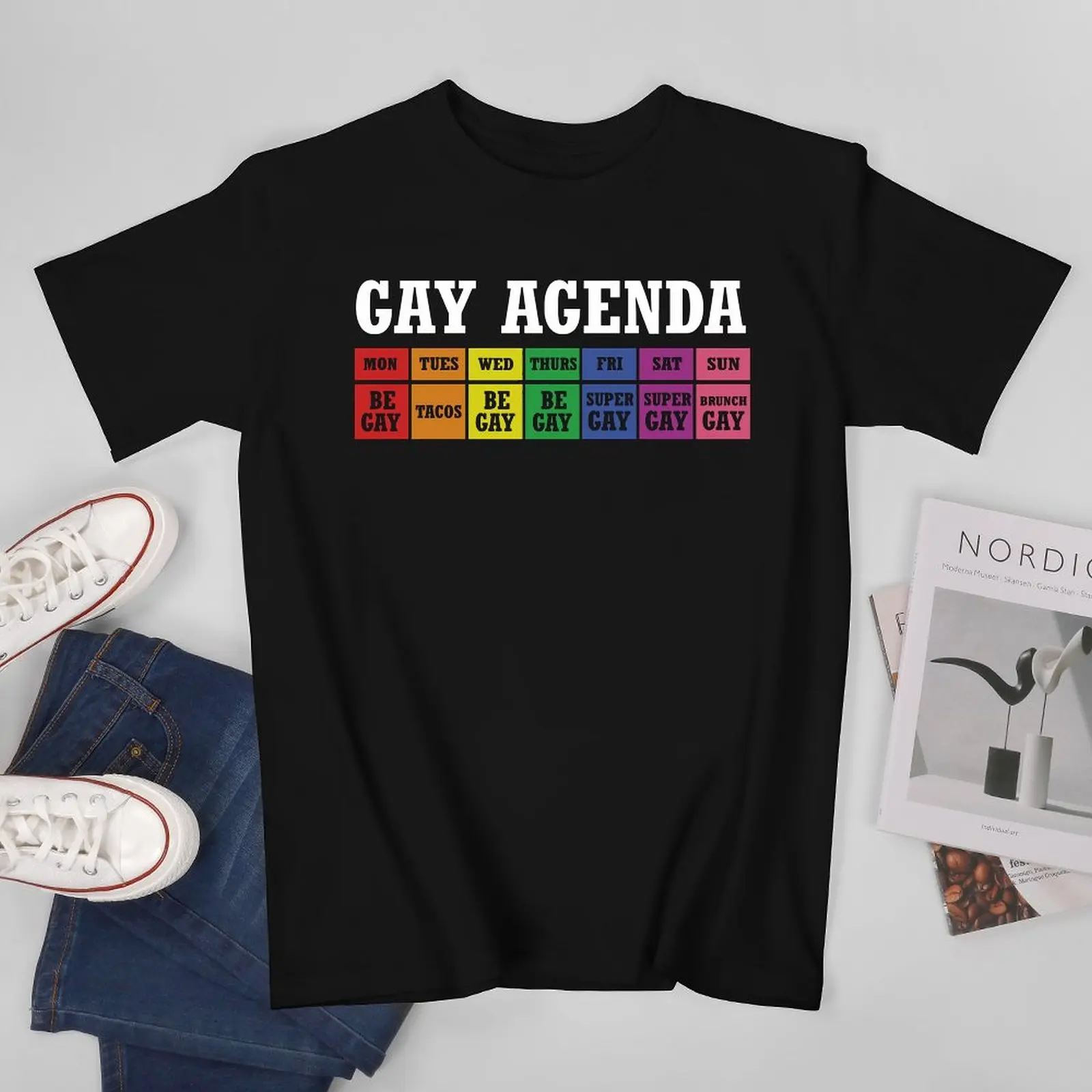 Men T-shirt Gay Pride Agenda LGBT Love Is Love Pride Lgbtq Rainbow T Shirt Men's tee 100% Cotton XS-5XL O-neck Tshirt Fashion