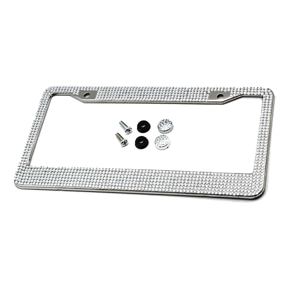 Diamond License Plate Frame for US Car Bling Glitter Rhinestone Holder