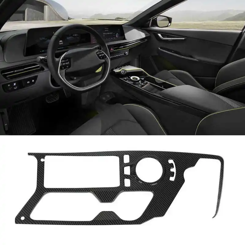 

Car Gear Shift Panel Trim Cover Carbon Fiber Style Dust Cover Frame Replacement For Kia EV6 2022+ Car Interior Decoration