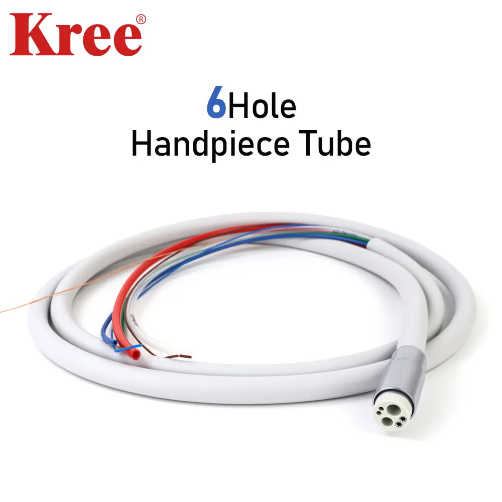Dental Handpiece Tube 6Holes with Light High Speed Turbine Handpiece Optical Fiber Hose Imported Materials T1706 Dentistry Tools