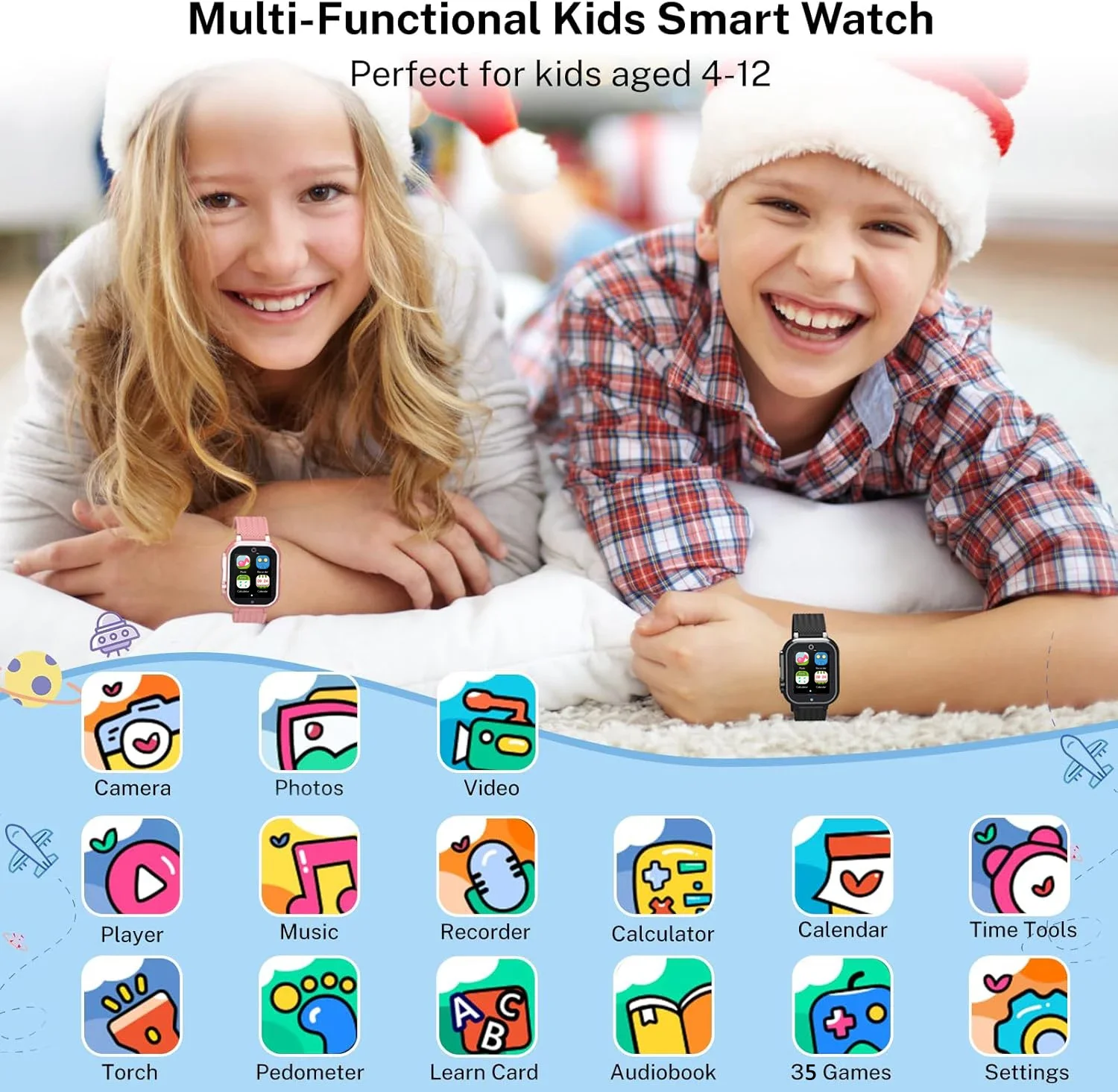 Children Smart Watch Kids 35 Games Video Recorder Music Calculator Calendar Flashlight Pedometer Smartwatch Camera Gifts Toy